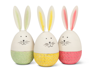 Ceramic Ester Bunny Eggs On PNG Transparent Background. Cut-Out Clipping Path With Adobe Photoshop Pen Tool . PNG Transparent Bunny