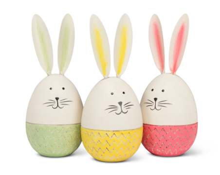 Ceramic  Ester Bunny Eggs On PNG Transparent Background. Cut-Out Clipping Path With Adobe Photoshop Pen Tool . PNG Transparent Bunny