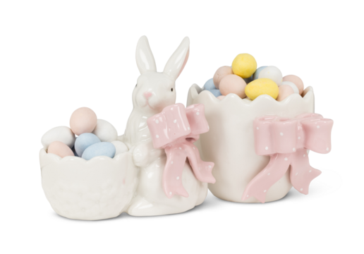 Ceramic  Ester Bunny Eggs On PNG Transparent Background. Cut-Out Clipping Path With Adobe Photoshop Pen Tool . PNG Transparent Bonny Eggs 