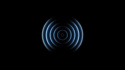Radio wave looping animation concept. Radio wave looping screen on black background animation. - Powered by Adobe