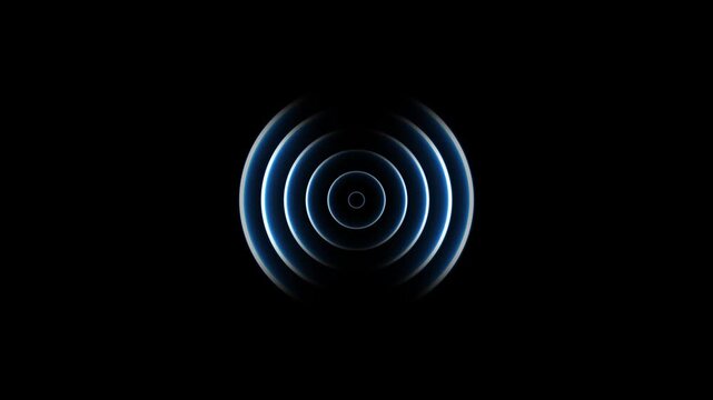 Radio wave looping animation concept. Radio wave looping screen on black background animation.
