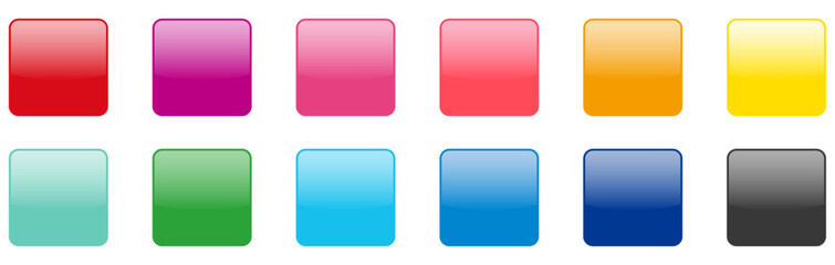 光沢・webボタンアイコン正方形