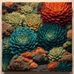 Symphony of Succulent Survival in Abstract Xerophyte Landscape