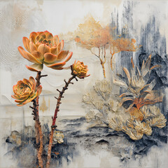 Symphony of Succulent Survival in Abstract Xerophyte Landscape