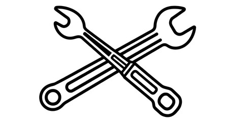 hardware tools, vector tools, crossed tools, wrench symbol, screwdriver symbol, mechanic icon, repair icon, technical support icon, DIY tools, construction icon, toolset icon, fixing tools, wrench sil