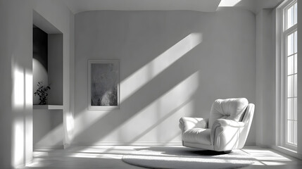 White wall in the room as a background