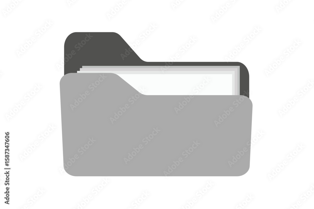 Aufkleber office folder icon file folder icon document file storage office folder icon with documents. vector 