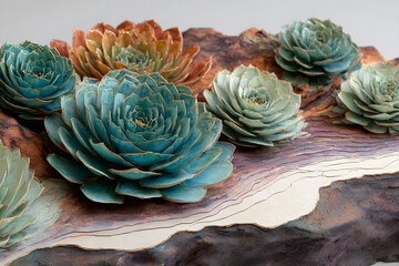 Symphony of Succulent Survival in Abstract Xerophyte Landscape