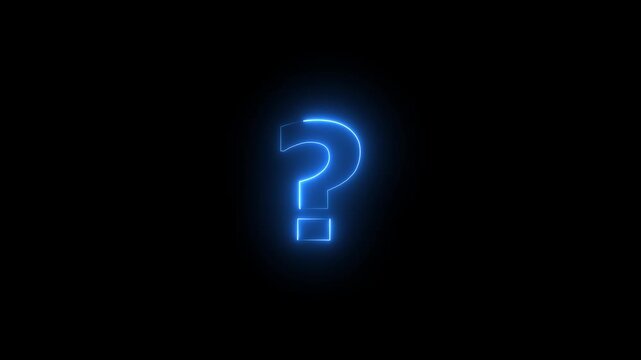 Question mark sign. Question mark icon. asking icon animation. neon line asking icon on background.