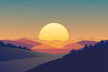 sunrise in mountains