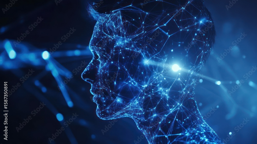 Poster abstract representation of human intellect with intricate network connections