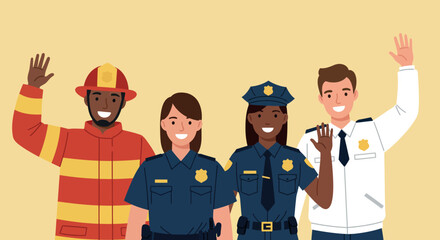 Diverse Group of Community Helpers