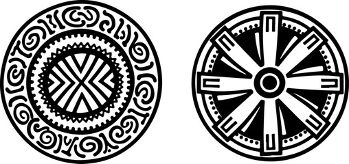 Obraz premium Tribal Sun & Moon Mandala Vector bundle graphics