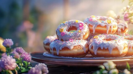A_tray_of_fresh-baked_donut