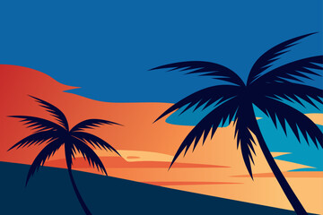 Obraz premium palm trees on the beach