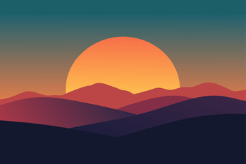 sunset over the mountains