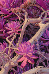 Symphony of Succulent Survival in Abstract Xerophyte Landscape