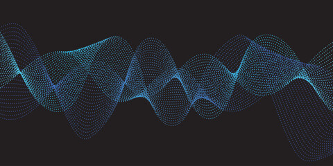 Abstract digital waveform with blue gradients on a dark background illustrating sound and frequency visualization