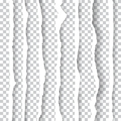 Torn Vertical Strips Vector on Transparent Background