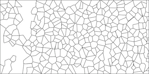 Obraz premium Abstract polygonal cell structure pattern design graphic element ideal for various backgrounds and artistic illustrations. black and white geometric shapes on white background.