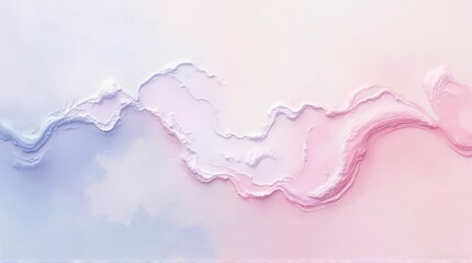 Delicate, textured landscape in pastel hues.