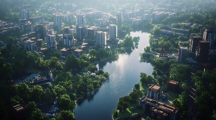 Urban river landscape