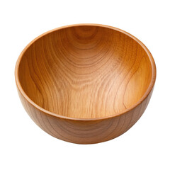 Top view Wooden bowl on transparent