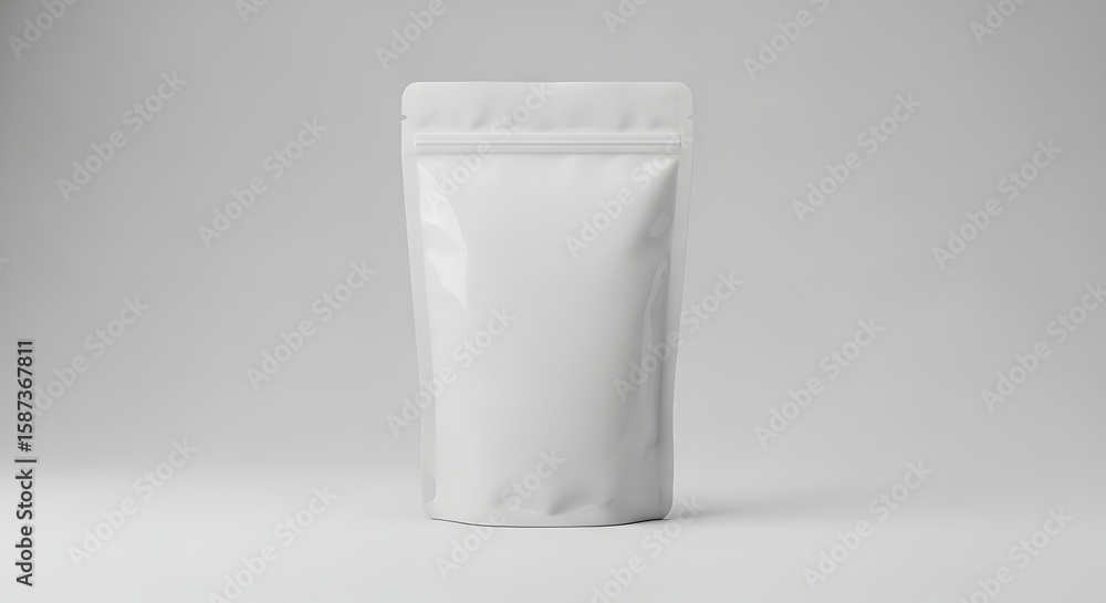 Poster isolated white stand up pouch with zip lock on a white background in a studio setting - ai generated