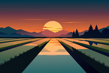 Fototapeta premium sunrise over the river