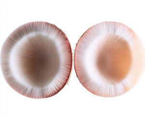 Close-Up of Mushroom Caps with Delicate Gills and Texture Details