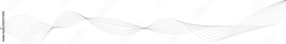 Poster flowing line design creates a modern, minimal aesthetic with gentle curves and delicate waveform on 