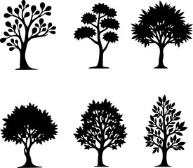 Obraz premium Tree Silhouette Collection Bundle – Nature, Seasons & Palm Trees