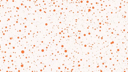 Abstract background with scattered, small, orange dots on a white surface.  The dots vary slightly in size and create a speckled texture.