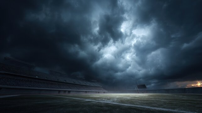 Stormy stadium night