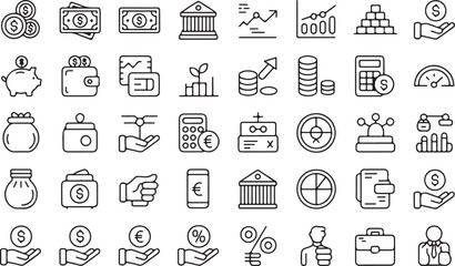 Fototapeta premium Financial, Investment, and Business Icons Set