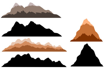 mountain vector, mountain silhouette