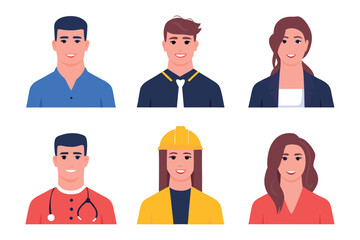 Portraits of Professionals: A collection of diverse individuals representing various professions, each portrait brimming with positivity and embodying the essence of professional expertise.