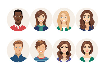 Diverse Avatars: a collection of headshot illustrations representing a diverse range of individuals. Perfect for showcasing inclusion and representing different people.
