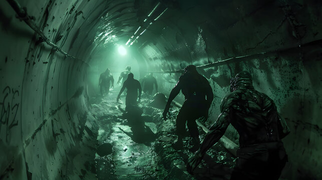 underground bunker war against mutant zombies