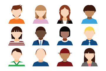 Diverse Avatar Collection: A vibrant, inclusive set of avatar icons, representing a wide spectrum of people.
