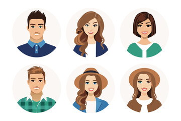 Diversity of portraits : Showcasing a variety of young men and women, each distinct portrait captures different expressions, hairstyles, and styles.