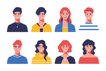 Character Portraits Collection: A diverse set of digitally illustrated portraits, each showcasing distinct facial features and styles. Explore a world of character archetypes.