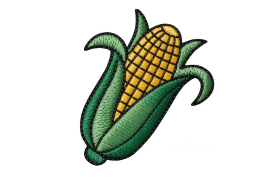 Embroidered Corn Cob maize kernels