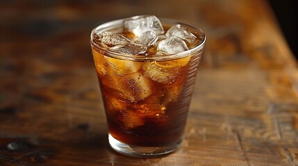 glass of cola with ice