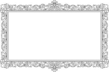 Vector sketch illustration silhouette design detail of classic vintage ethnic mirror glass frame