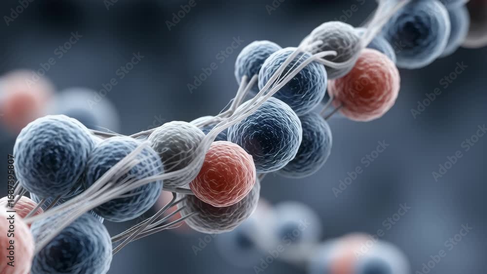 Poster genetically engineered tissue growing with support structures showcases vibrant cellular interaction