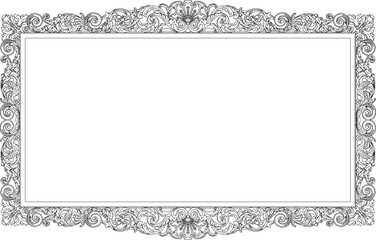 Vector sketch illustration silhouette design detail glass mirror frame classic gothic vintage ethnic floral traditional modern
