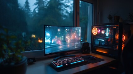 Computer gaming setup