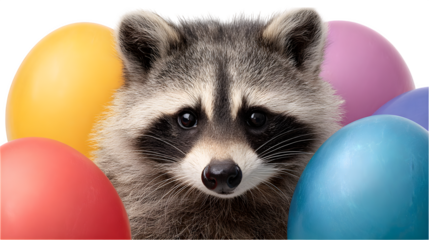 little kitten with easter eggs