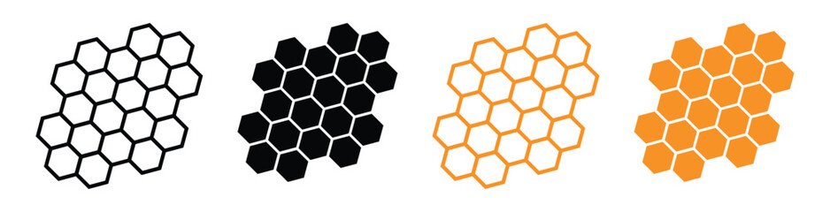 Bee Honeycomb Vector Set – Abstract Yellow Pattern for Background and Design,Vector , illustration. 